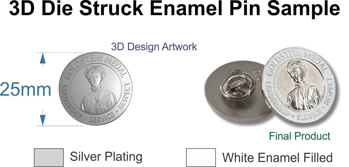 3D-Die-Struck-Silver-Plated-Enamel-Lapel-Pin-Sample 3D custom made lapel pins artwork setup