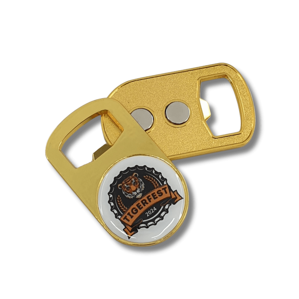 customised-gold-metal-bottle-openers-fridge-magnets-lapelpinsaustralia Customised Bottle Opener Magnets