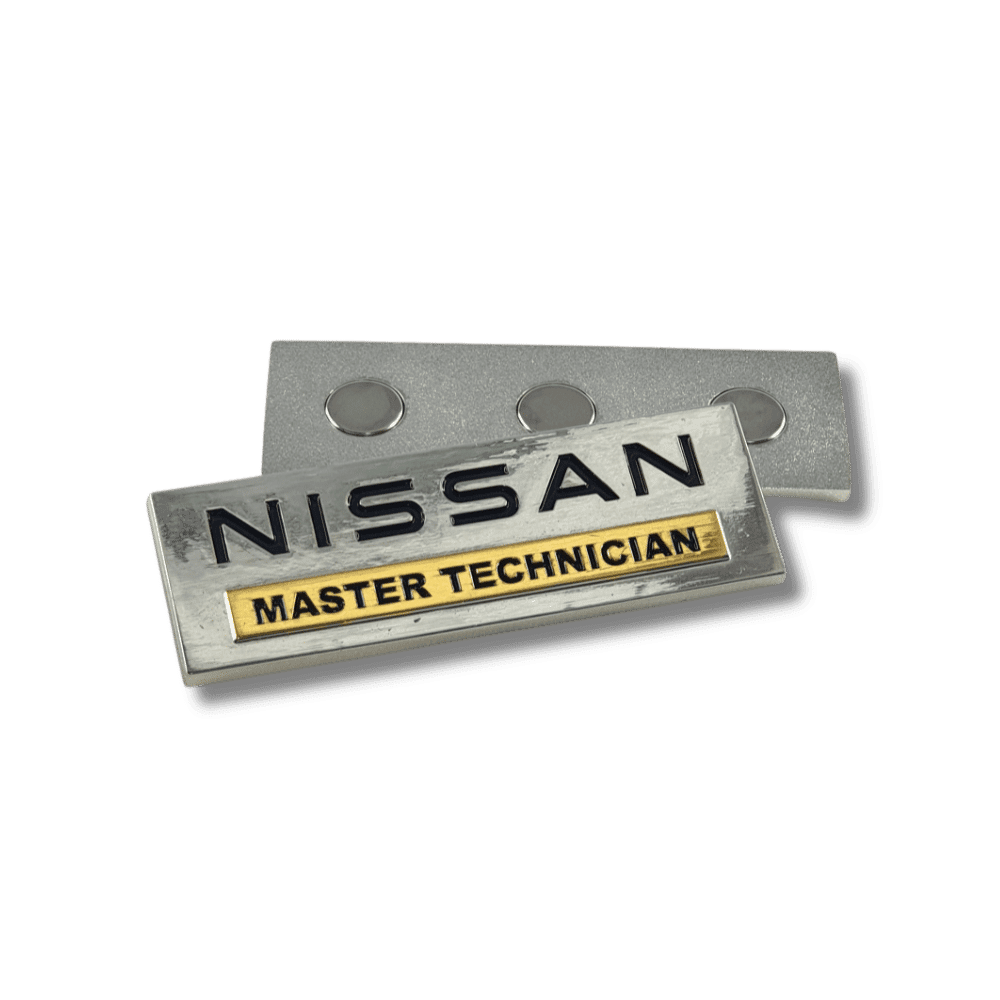 nissan-master-technician-enamel-filled-gold-plated-magnet-badges nissan master technician enamel filled gold plated magnet badges